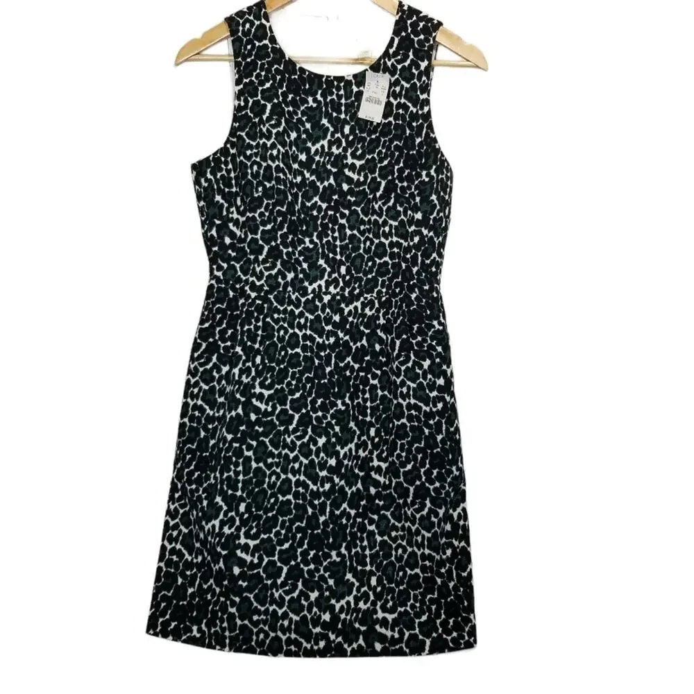 J. Crew Dress XS Sleeveless Animal Print Jumper Fit and Flare Dress NWT